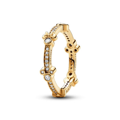 Anillo Pndora Minnie Mickey plata 14k gold plated circon  - 162957C01