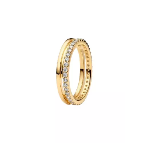 Anillo Pandora plata 14k gold plated circon - 163799C01