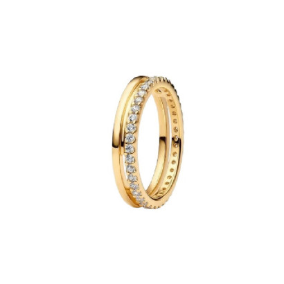 Anillo Pandora plata 14k gold plated circon - 163799C01