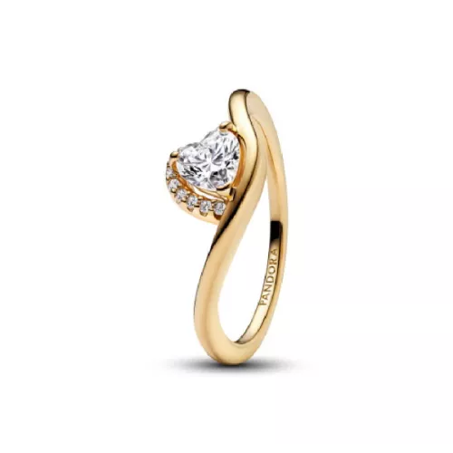 Anillo Pandora circon plata 14k gold-plated - 163660C01