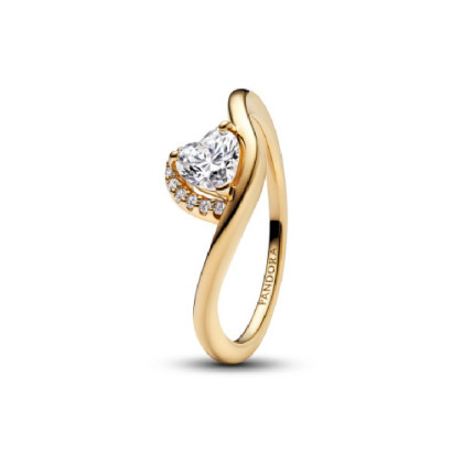 Anillo Pandora circon plata 14k gold-plated - 163660C01