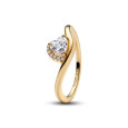 Anillo Pandora circon plata 14k gold-plated - 163660C01
