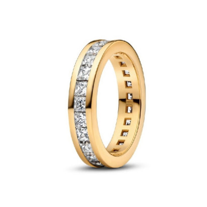 Anillo Pandora corona entera circon plata 14k gold plated - 163797C01