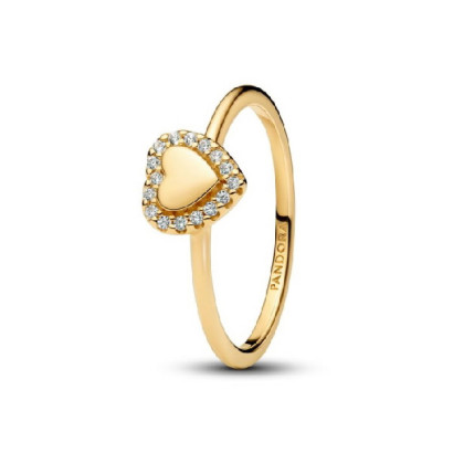 Anillo Pandora corazon plata 14k gold plated circon - 163801C01