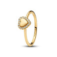 Anillo Pandora corazon plata 14k gold plated circon - 163801C01