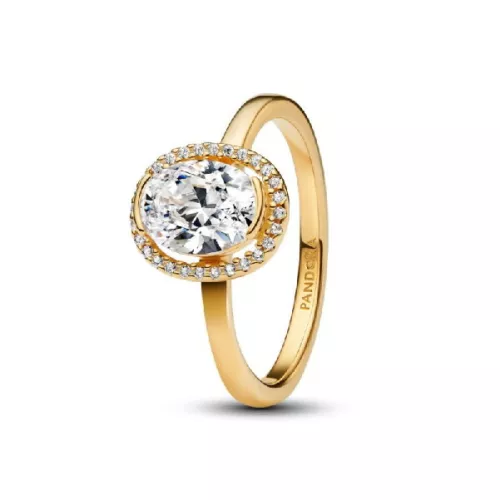 Anillo Pandora circon plata 14k gold plated - 163802C01