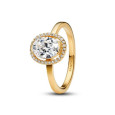 Anillo Pandora circon plata 14k gold plated - 163802C01