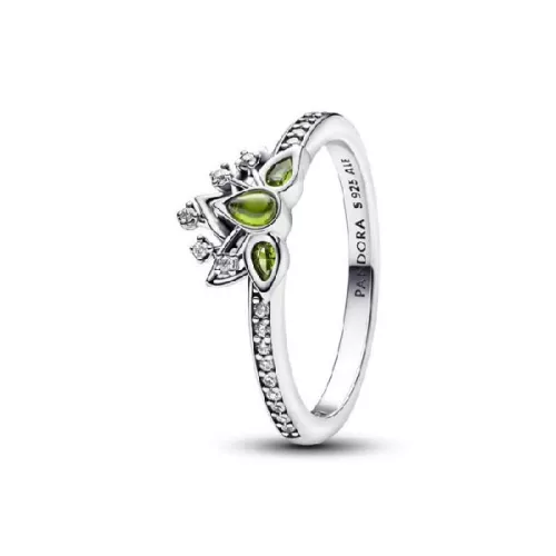 Anillo Pandora Disney Tiana plata circon verde - 193653C01