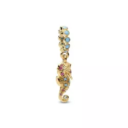 Charm Pandora cavallet de mar plata 14k gold plated zircon colors - 763895C01