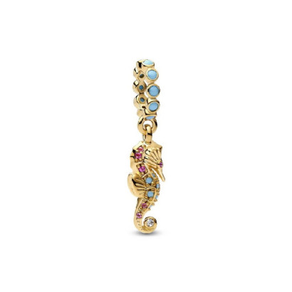 Charm Pandora cavallet de mar plata 14k gold plated zircon colors - 763895C01