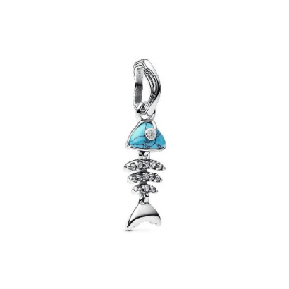Charm Pandora pez plata circon  imitacion turquesa - 793894C01
