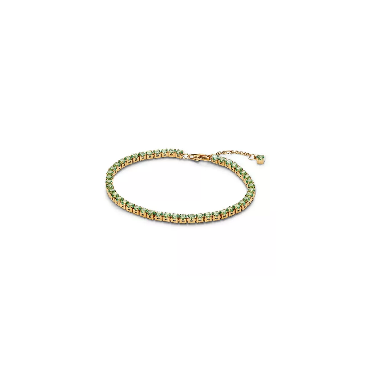 Polsera Pandora rivier 14k gold plated zircon verda - 561469C02