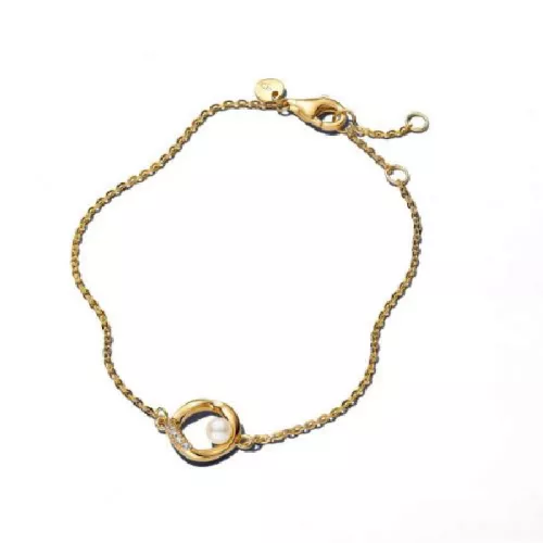 Polsera Pandora plata 14k gold plated perla - 563830C01