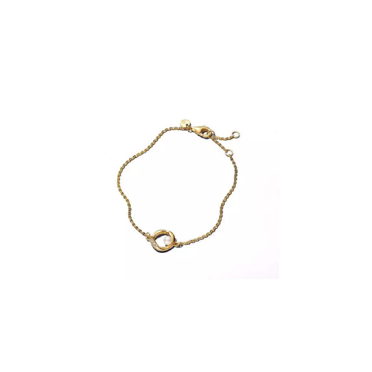 Polsera Pandora plata 14k gold plated perla - 563830C01