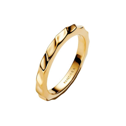 Anillo Pandora plata 14k gold plated agallonada - 163885C00