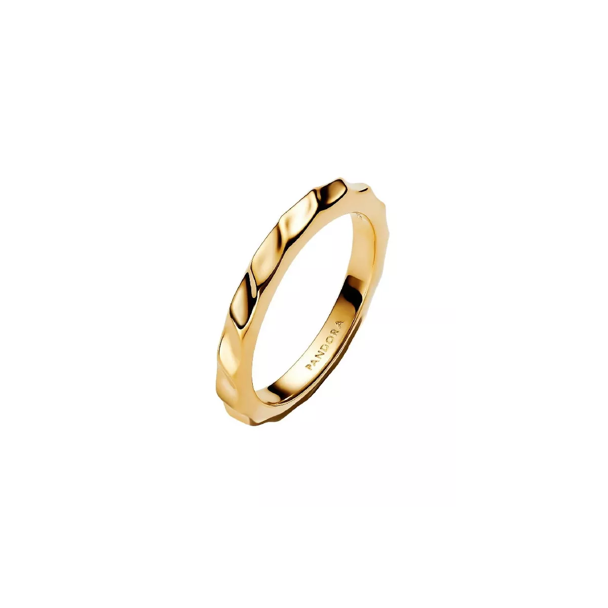 Anell Pandora plata 14k gold plated agallonada - 163885C00