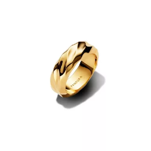 Anillo Pandora plata 14k gold plated agallonada - 163886C00