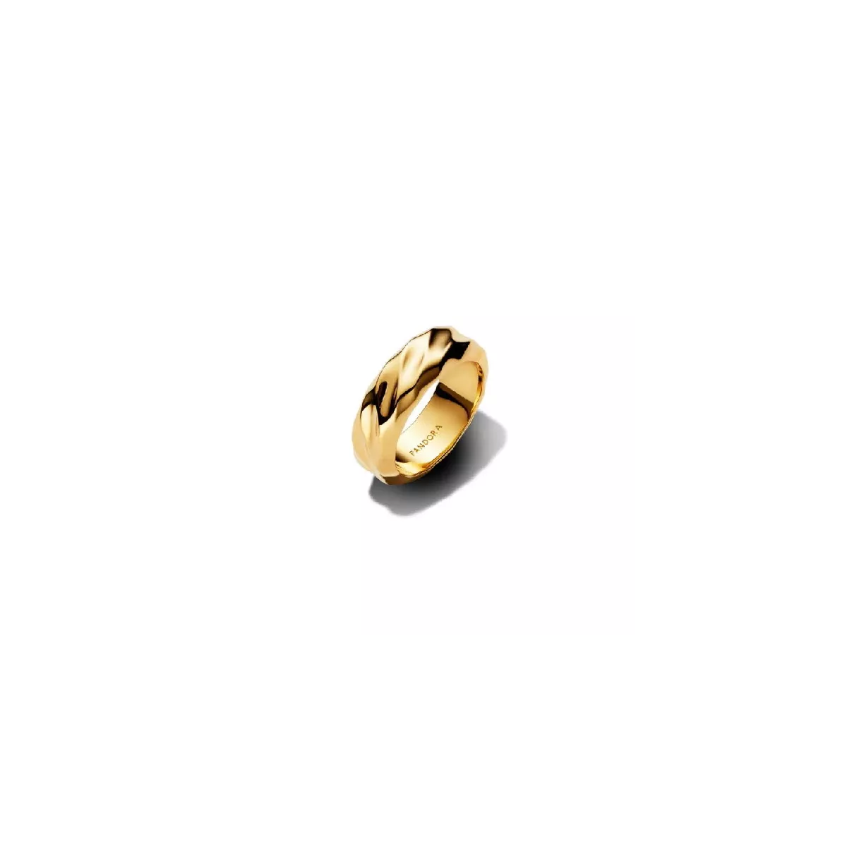 Anell Pandora plata 14k gold plated agallonada - 163886C00