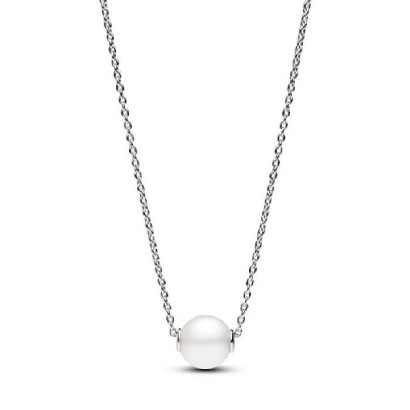 Collar Pandora plata perla cultivada aguadulce cadena plata - 393167C01-45