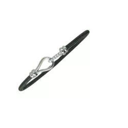 Polsera or blanc 18k brill-0.09k cable acer negre - V-3567/PU/2