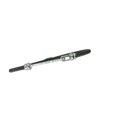Polsera or blanc 18k brill-0.16k cable acer negre - V-3579/PU