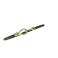 Pulsera oro amarillo 18k cable acero negro - V-3564/PU