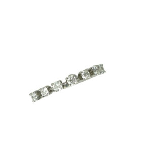 Anillo oro blanco 18k media alianza 7 brillantes 0.49k - JABR0483