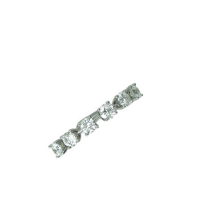 Anillo oro blanco media corona 18k 6 brillantes 0.76k - JABR0484