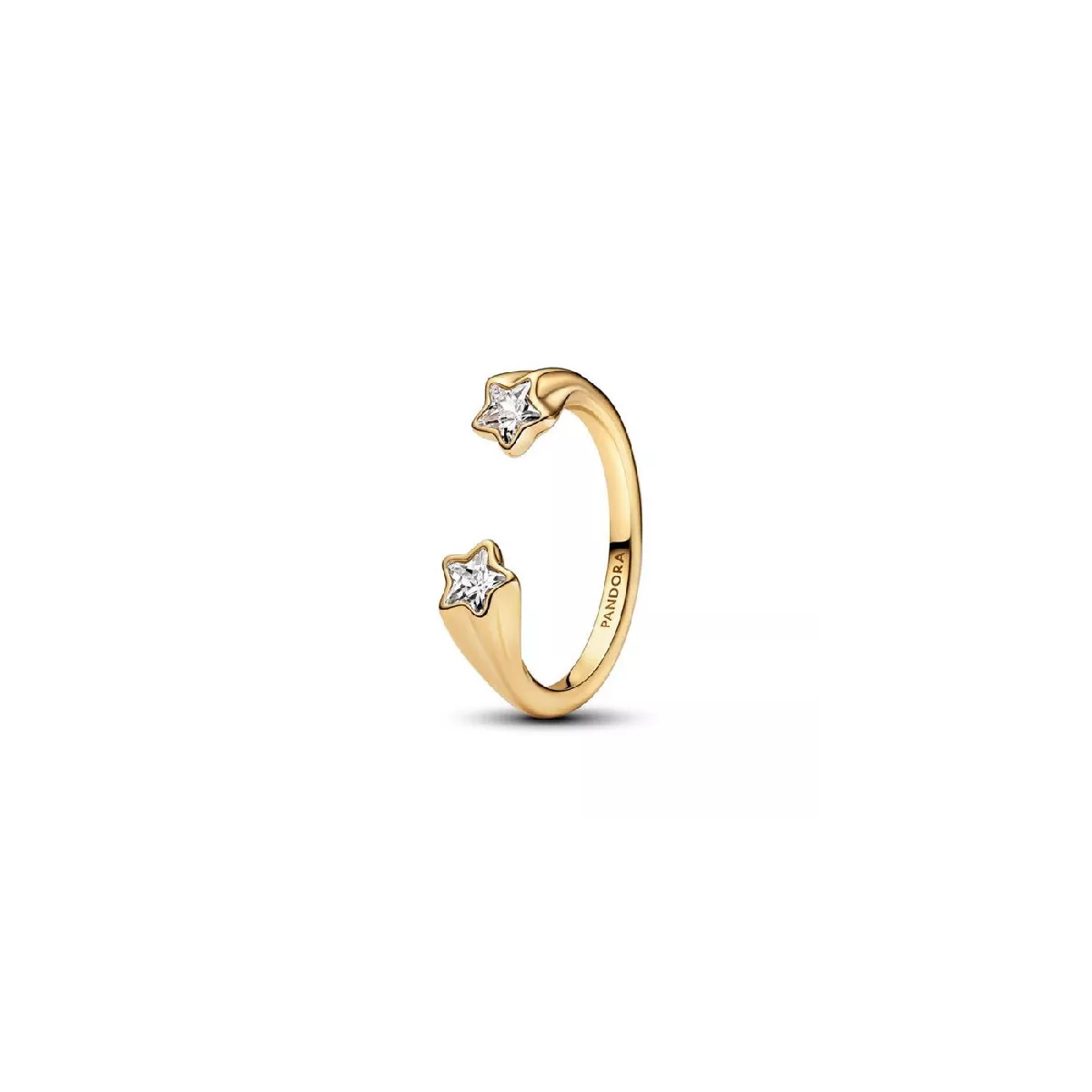 Anell Pandora plata 14k gold-plated estrella zircon - 163582C01