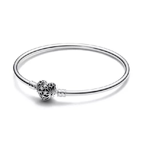 Polsera Pandora plata tanca cor calat zircon - 593400C01