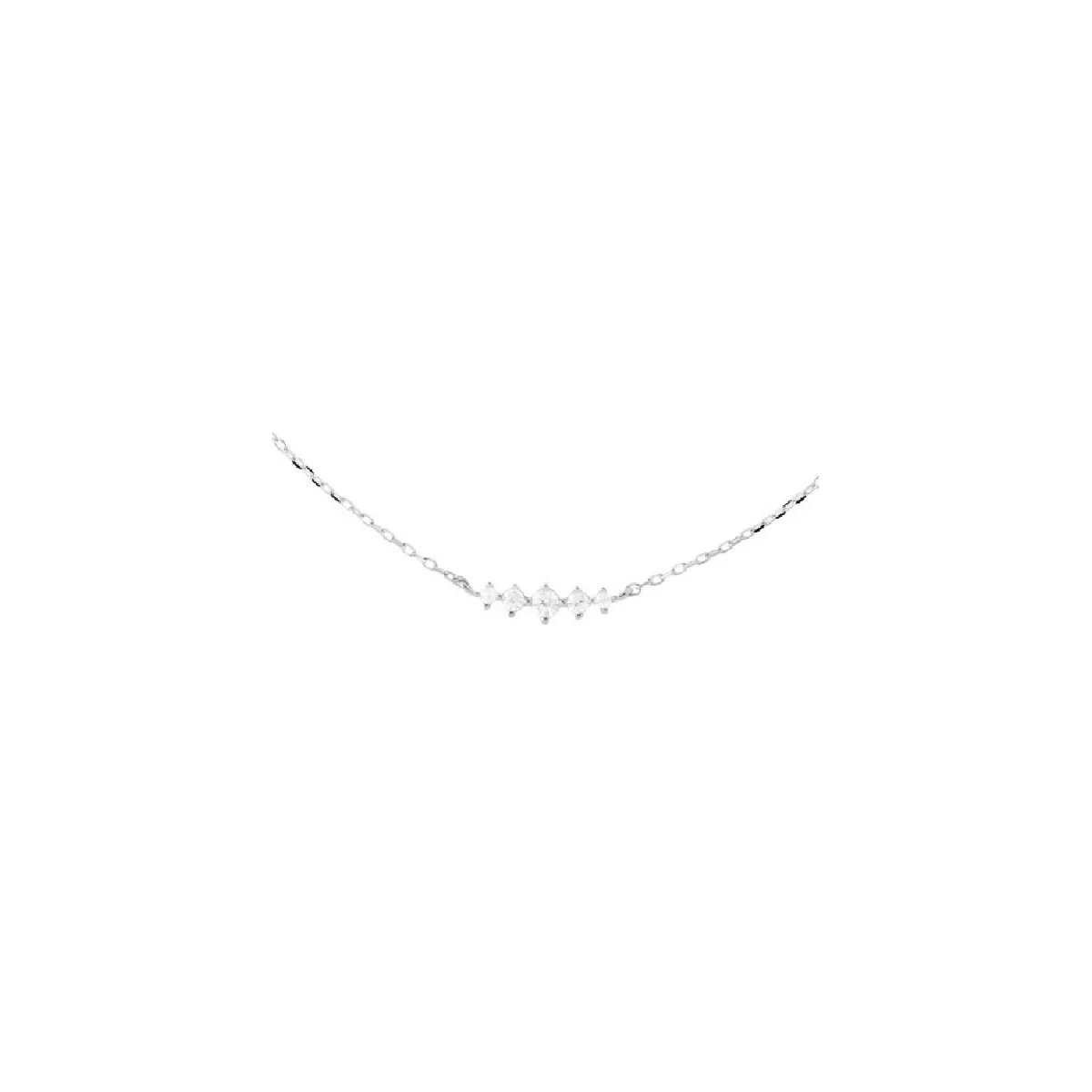 Collar Pdpaola Estela plata zircon cadena 50cm ajustable de 45-40cm - CO02-B61-U