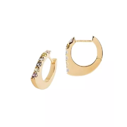 Pendientes Pdpaola Oda plata chapada circon multicolor - AR01-G18-U