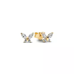 Pendientes Pandora plata 14k gold plated mariposa circon  - 264264C01