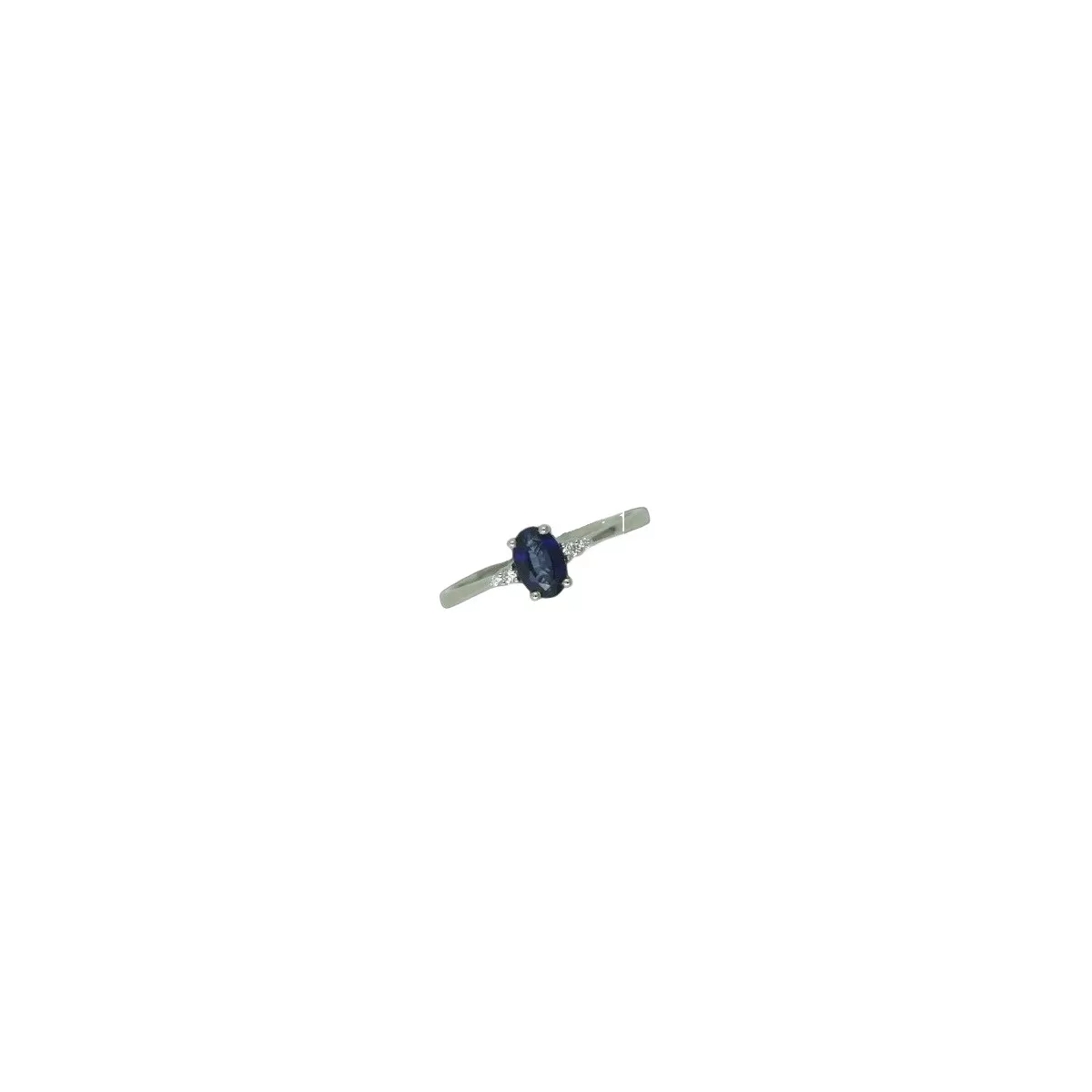 Anell or blanc 4 brillants safir blau 6x4 - DT493512ZAF