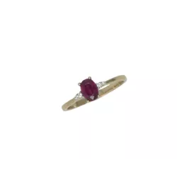 Anell or rosa 4 brillants rubi 6x4 - DT493514RUB