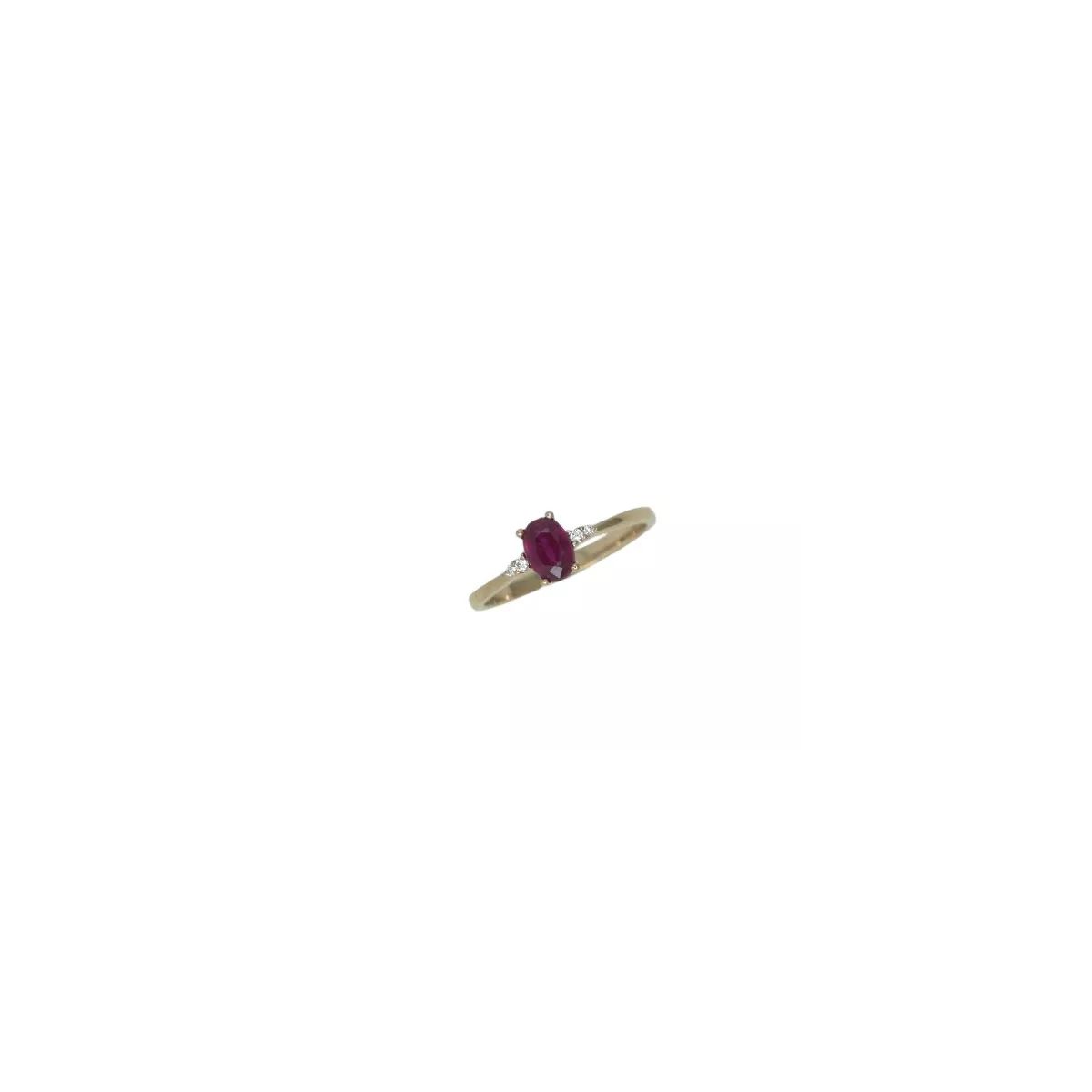 Anell or rosa 4 brillants rubi 6x4 - DT493514RUB