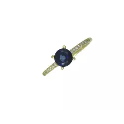 Anell or groc 18 brillants 0.08k safir blau - DT700111ZAF