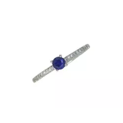 Anell or blanc 18 brillants 0.08k safir blau - DT700212ZAF