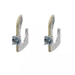 Pendientes M.Sarda plata oro 18k brillante aguamarina  - 25157