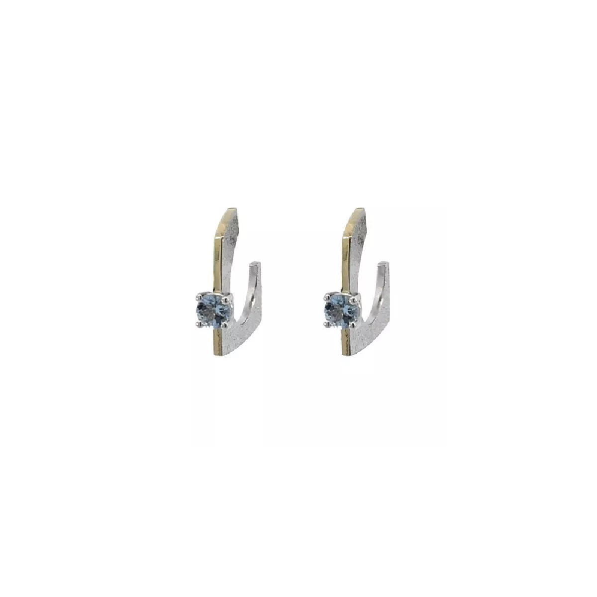 Pendientes M.Sarda plata oro 18k brillante aguamarina  - 25157