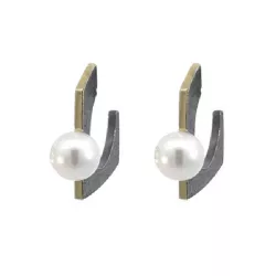 Pendientes Miquel Sarda plata oro y perla  - 25137