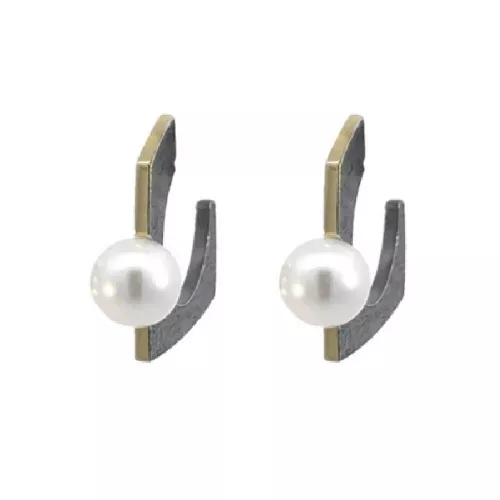 Arracades Miquel Sarda plata or i perla - 25137