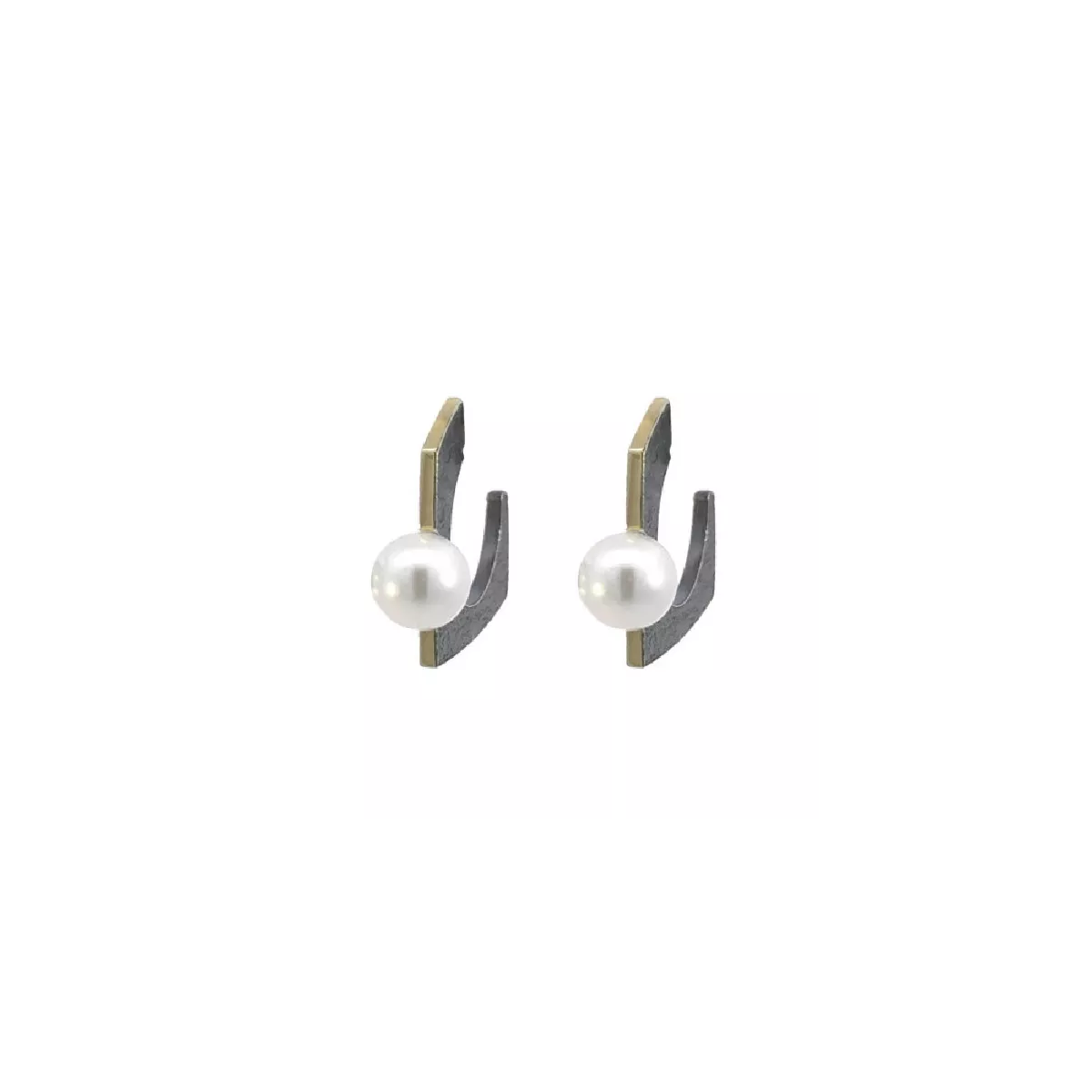 Pendientes Miquel Sarda plata oro y perla  - 25137