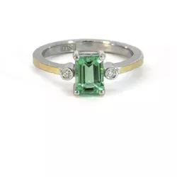 Anell Miquel Sarda plata or 18k brillant maragda laboratori - 25373/15