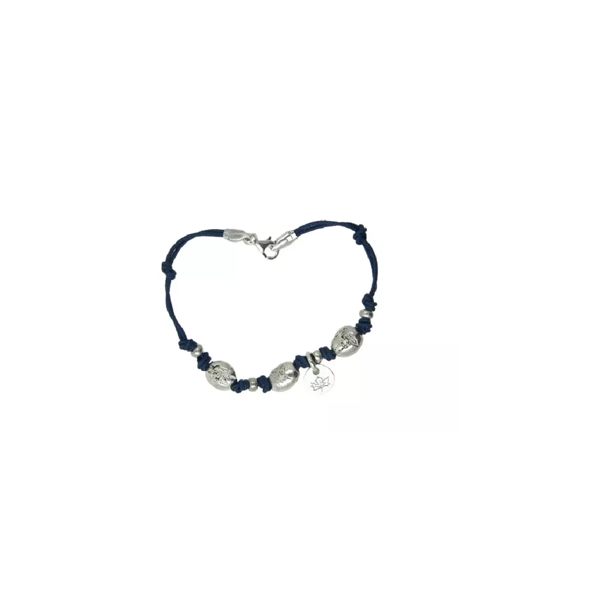 Pulsera de girona plata cordón azul 20cm - AGI00017
