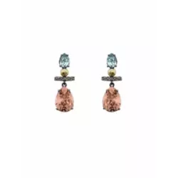 Arracades Bohemme plata-or zirconita - 7SAM2500EMA