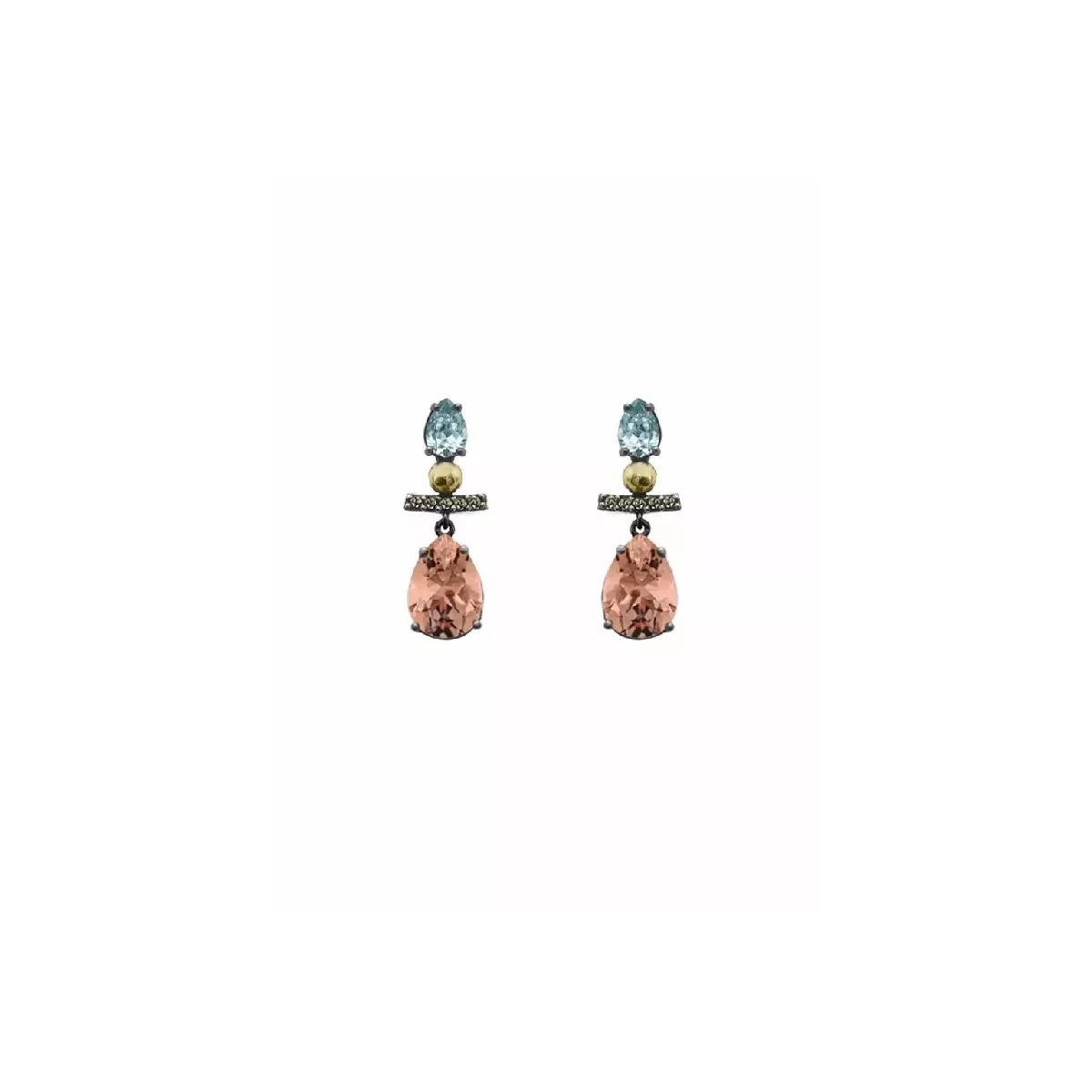 Arracades Bohemme plata-or zirconita - 7SAM2500EMA