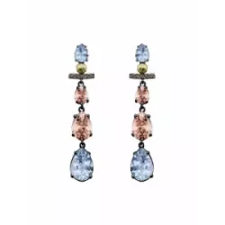 Arracades Bohemme plata-or llargues zircon - 7SAM2503EAM