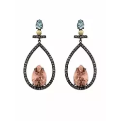 Arracades Bohemme plata or zircon  forma llagrima - 7SAM2504EMA