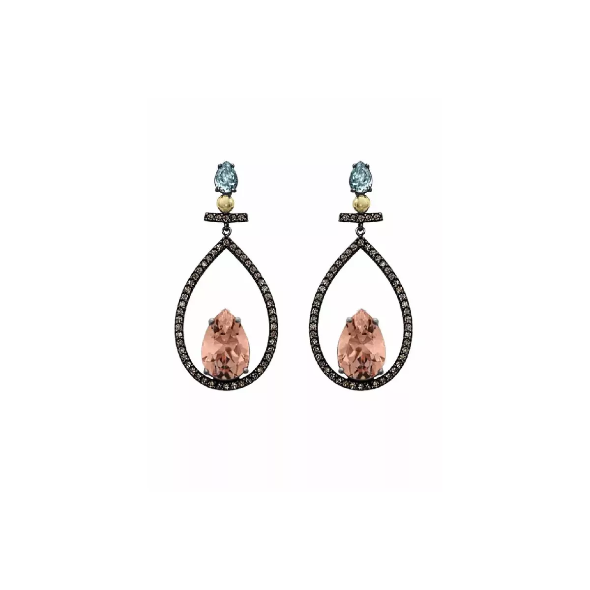 Arracades Bohemme plata or zircon  forma llagrima - 7SAM2504EMA